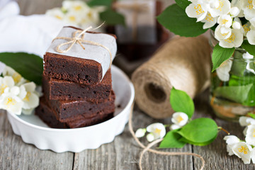 Chocolate mascarpone brownies