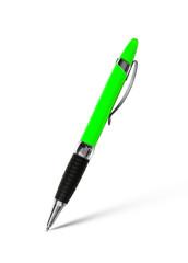 green pen isolated on white background