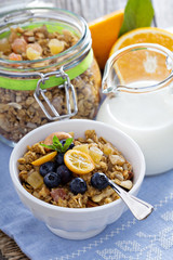 Homemade granola in a bowl