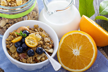 Homemade granola in a bowl
