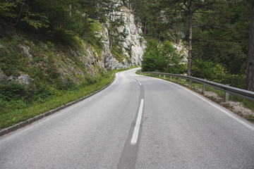 Empty curved road
