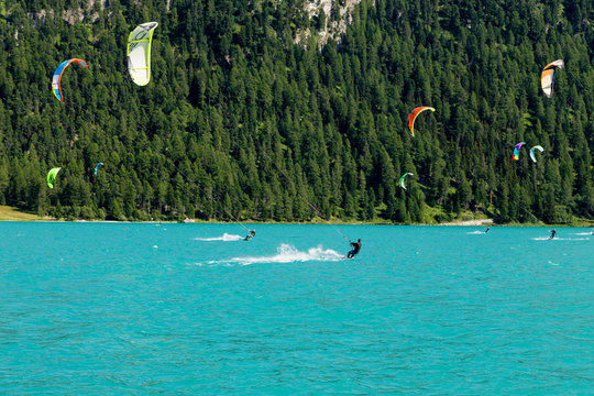 Kitesurf sul lago di silvaplana - St.Moritz