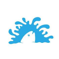 fish in water, vector logo