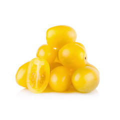 yellow tomato isolated on white