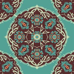 Colorful round floral border corner abstract background vector