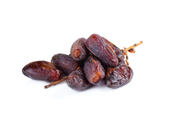 Medjool dates from above isolated on white background