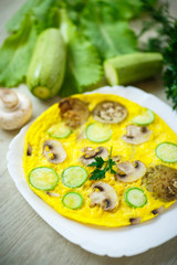 fried omelette with zucchini