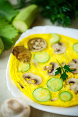 fried omelette with zucchini