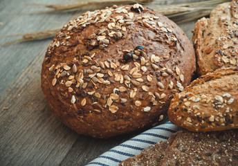 bread on a wooden background