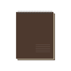 Brown Notepad Template isolated on white Background