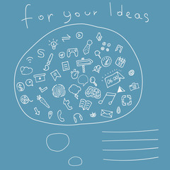 Creative Cover for Notebook with Hand drawn Icons for your Ideas