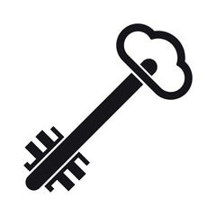 Vector illustration of security icon on white background. Key.