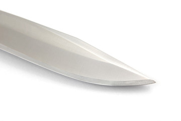 the blade of a knife on a white background