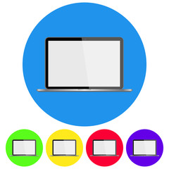 Vector icon of realistic laptop