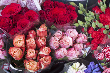 Flowers from a street vendor in Madrid, Spain