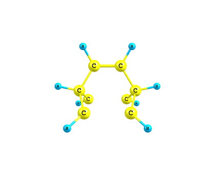 Barrelene molecular structure isolated on white