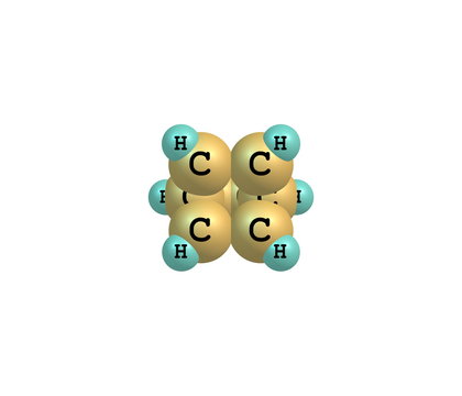 Barrelene molecular structure isolated on white