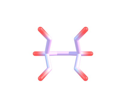 Barrelene molecular structure isolated on white