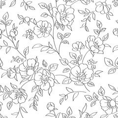 Seamless pattern with flowers