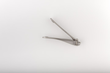 Nail scissors for manicure tool on white background