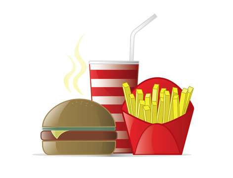 Logo design element Fast food meal