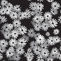 Daisy pattern on black