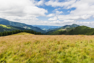 Panorama seen from the clearing in the mountains