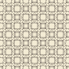 Geometric ornament seamless pattern.  Textile design template seamless background. Round, polygonal and linear motif endless texture. Monochrome  vector illustration.