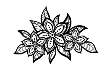 beautiful floral pattern, a design element in the old style.