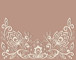 beautiful floral pattern, a design element in the old style.