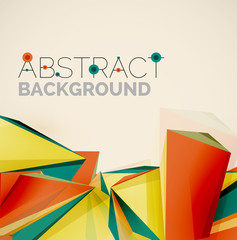 Geometric shapes in the air. Vector abstract background