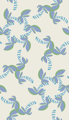 Blue and Green Shapes in Seamless Pattern