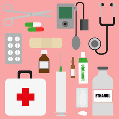 set of medical supplies