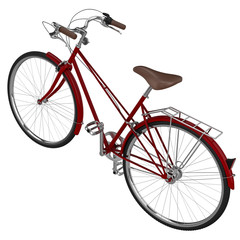 Fototapeta na wymiar Red bicycle with chrome. 3D graphic