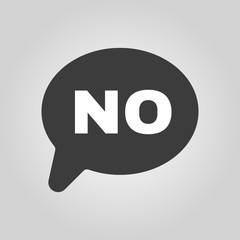 The NO speech bubble icon. Social network and web communicate symbol. Flat