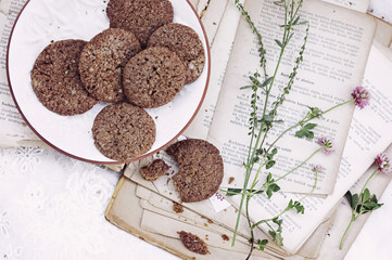 Cookies with old book 