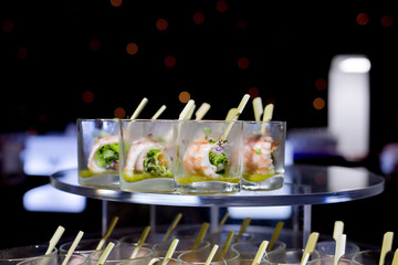 Finger Food in small glass with stick