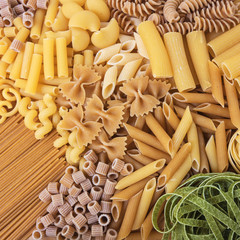 variety of italian pasta - texture