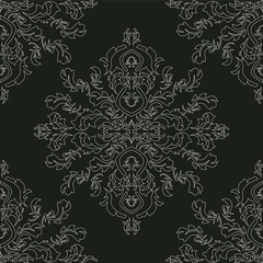 Damask seamless pattern for design. Vector Illustration