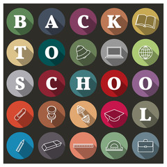 School Icons, vector illustration.