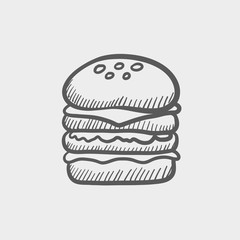 Double burger sketch icon