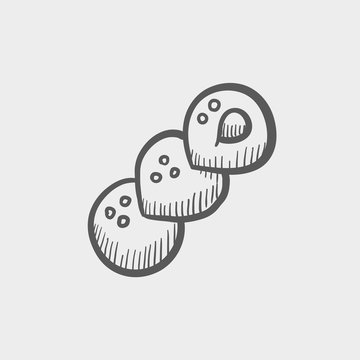 recommend clip art: Spiral bread sketch icon