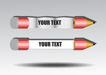 Vector : Pencils with space for text on gray background