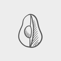 Avocado sketch icon