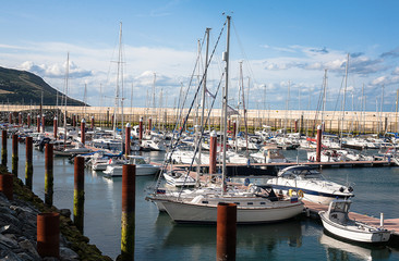 Fototapeta na wymiar Berths in Greystones marina harbour