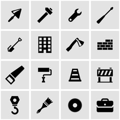 Vector black construction icon set