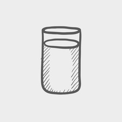 Glass of soda sketch icon
