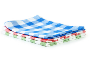 Colorful napkins isolated on white