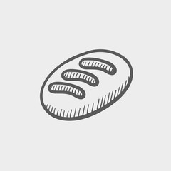Bread sketch icon