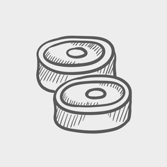 Pork steak sketch icon